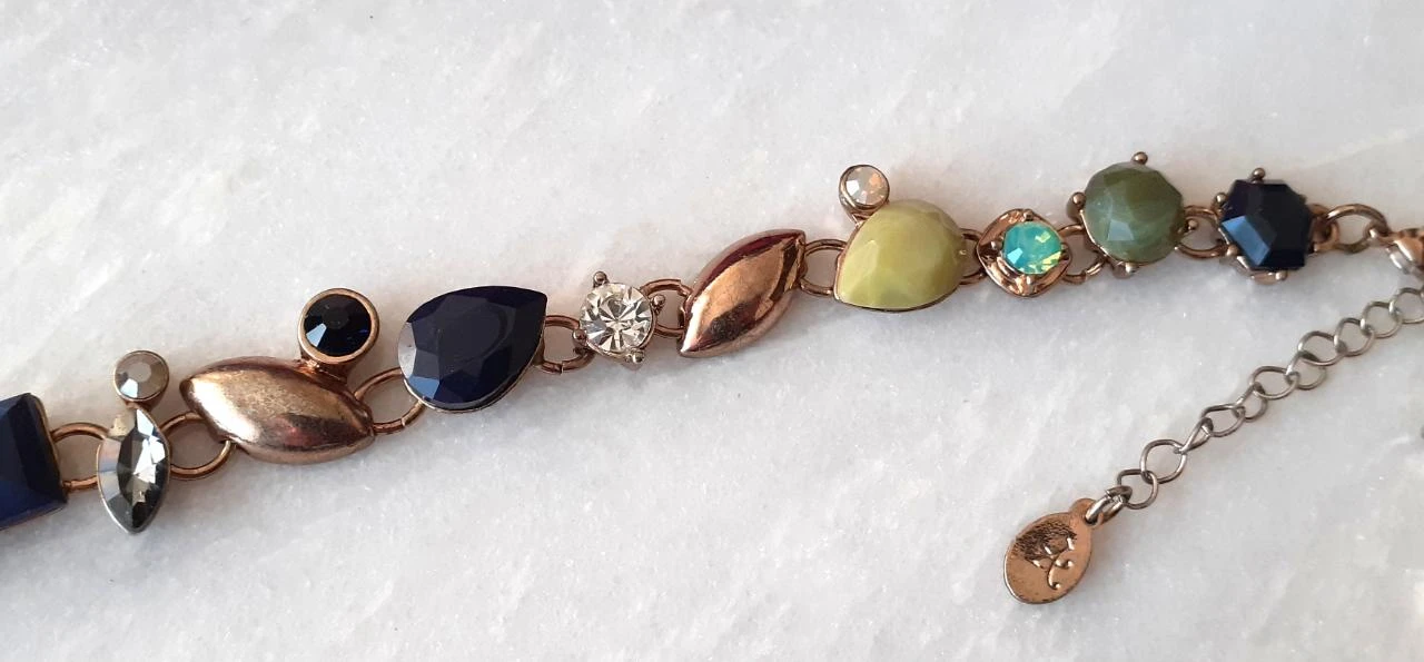 Vintage necklace large colored stones and strass – photo 2